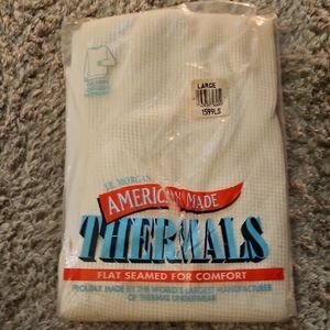 Vintage 1970s J.E. Morgan American Made Thermal Long Sleeve Top